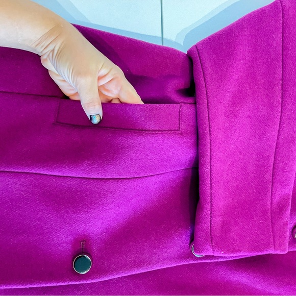 COPY - 09. NWOT KATE SPADE Regal Fuchsia Wool Stand Up Collar Peacoat - Picture 14 of 16
